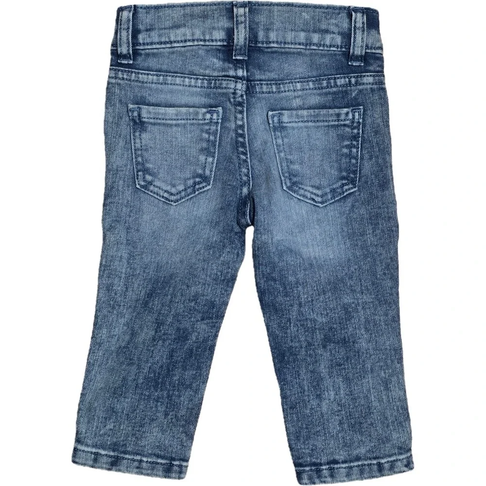 NWT Wonder Nation Toddler Boys Blue Denim Jeans Reinforced Knee‎ Size 12 Months